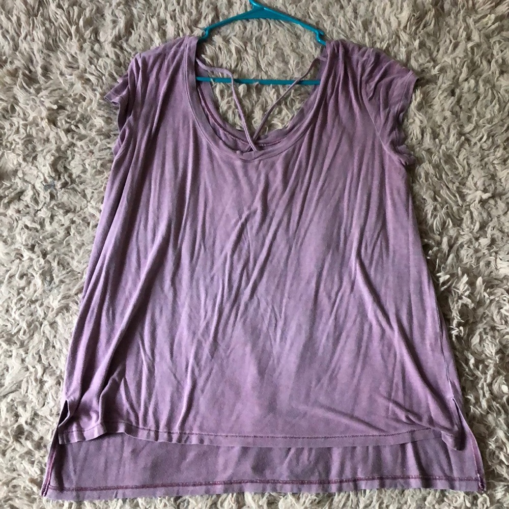 Tee with cross front detail